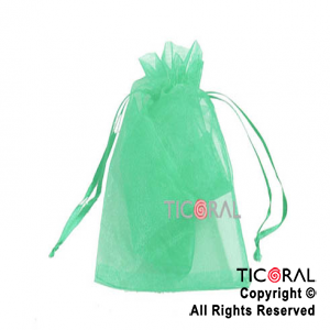 BOLSA VERDE ORGANZA 20X13CM HS2626-11 x 1